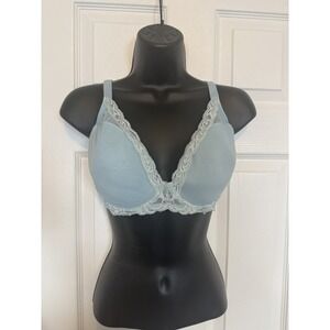 Natori 32G Feathers Plunge Lace T-Shirt Bra  730023 Ribbon Blue